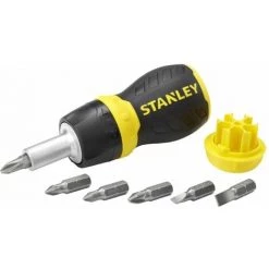 Tournevis Porte-Embouts Boule à Cliquet - Bimatière - 6 Embouts - Phillips - Pozi - Fente - STANLEY, 0-66-358