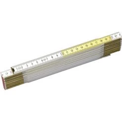 Mètre Pliant STANLEY Bois - Blanc Et Jeune - 2 M X 15 Mm - 0-35-458