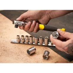 STANLEY - Cliquet 72 Dents 3/8" + 10 Douilles - STMT82670-0 - Jeu De 11 Pièces 11 STANLEY - Cliquet 72 Dents 3/8" + 10 Douilles - STMT82670-0 - Jeu De 11 Pièces -STANLEY Soldes 41328606 5