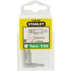 STANLEY Embout De Vissage Torx t20 25mm - 3pieces - 0-68-842