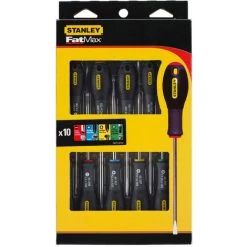 STANLEY Tournevis électricien + Mécanicien + Phillips + Pozi + Torx - Jeu De 10 pièces FATMAX - FMHT0-62128