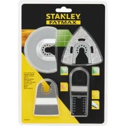 Stanley Lot De 4 Accessoires (lame à Concrétion 92mm, Lame à Concrétion 78mm, Grattoir Rigide, Lame Bi-métal 32mm) STA26160-XJ