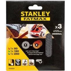Stanley Assortiment De 3 Abrasifs Excentrique Ø 125mm Maille Auto-aggripants Grains 80, 120 Et 240 STA39267-XJ -STANLEY Soldes 70317926 3