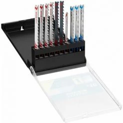 Stanley Coffret De 10 Lames De Scie Sauteuse : 7 Lames Bois HCS Et 3 Lames Métal HSS. Attache En U STA29230-XJ