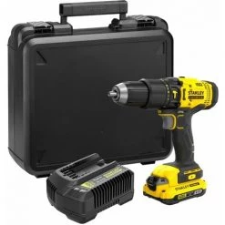 Perceuse Visseuse à Percussion Sans Fil STANLEY FATMAX V20 SFMCD711D22-QW Couple De 50 Nm 2 Avec 2 Batteries 18 V 2,0 Ah Et 1 Mallette De Transport